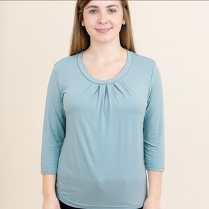 Liz Claiborne Teal Casual top Sz S